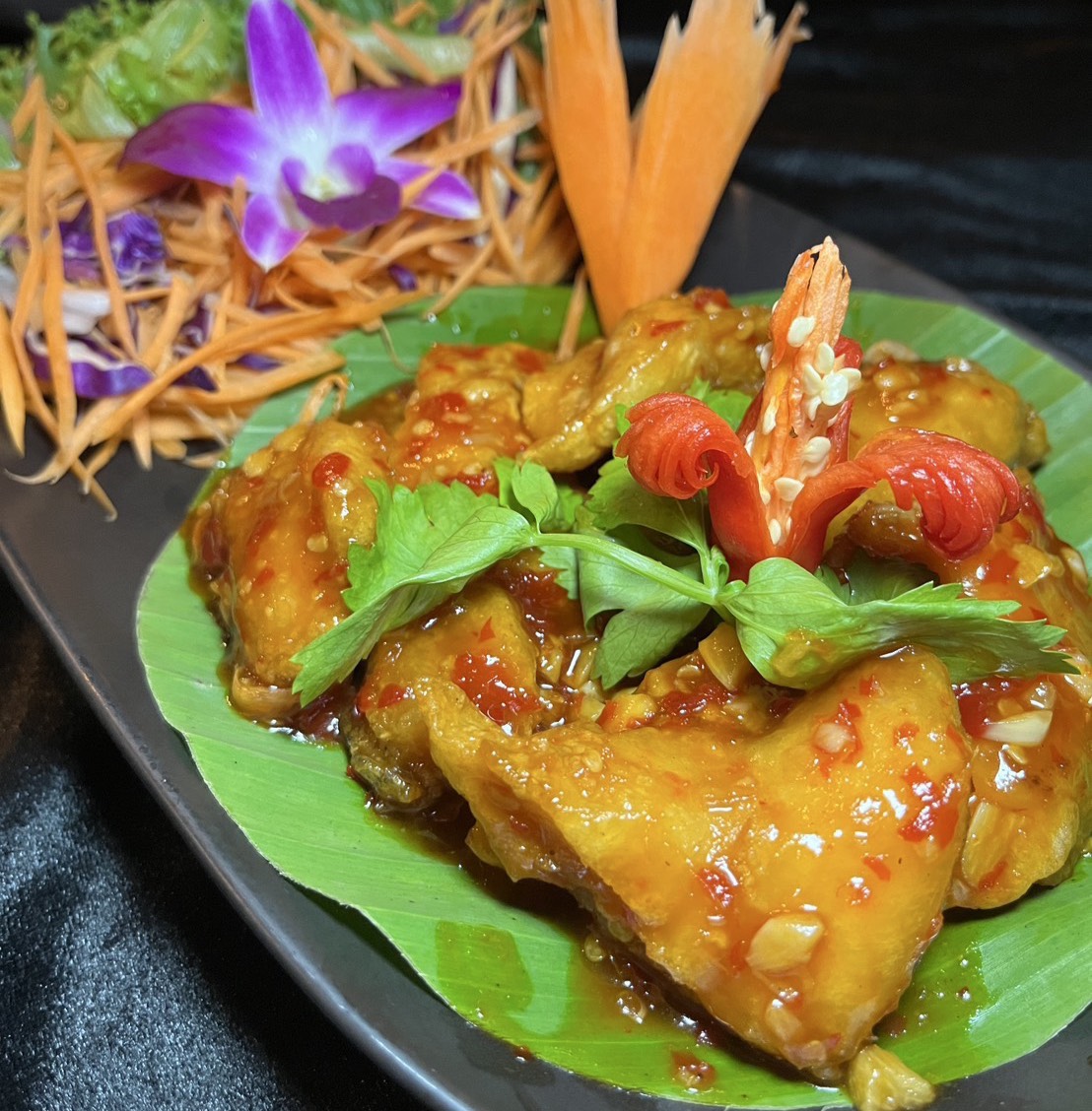 Home Three-flavor fried grouper with Thai sweet, sour, and spicy sauce by PJ Tavern Pattaya