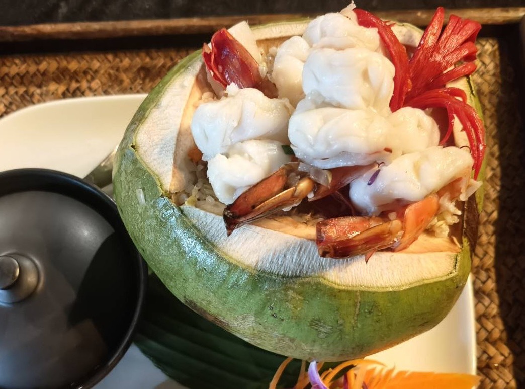 Home PJ Tavern Tiger Prawn Coconut Fried Rice – Thai Fusion Dish Pattaya