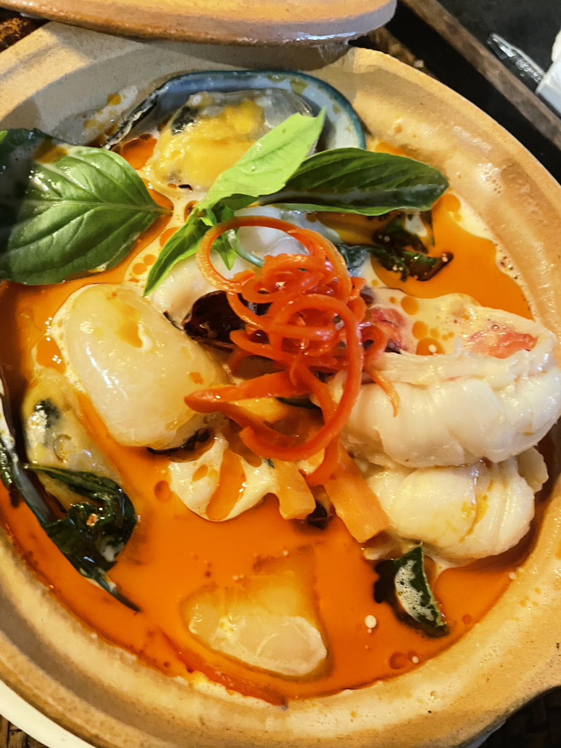Home PJTavern Thai Restaurant Pattaya – Panang Curry Seafood with Coconut Milk