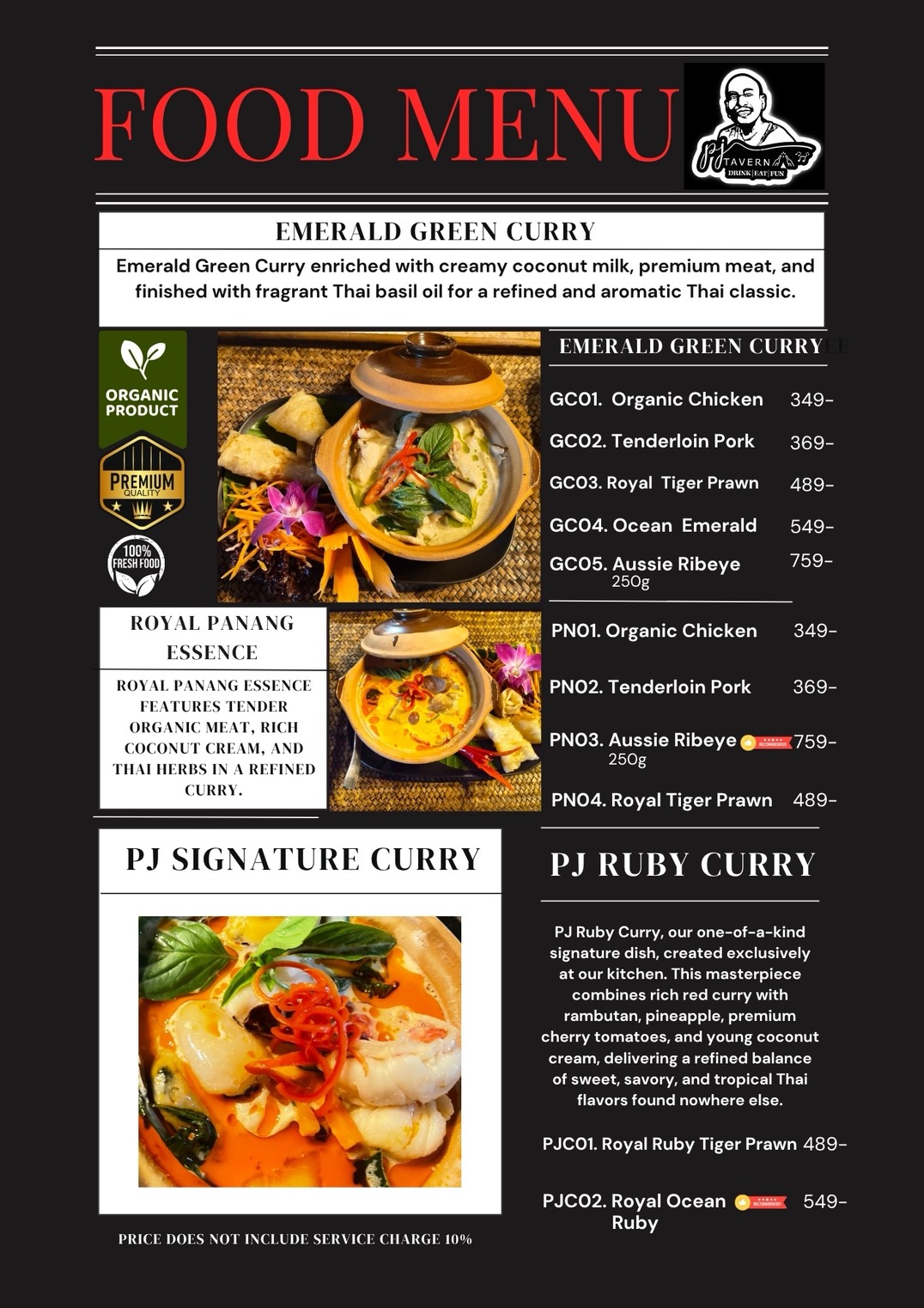 authentic Thai coconut curries PJTavern pattaya